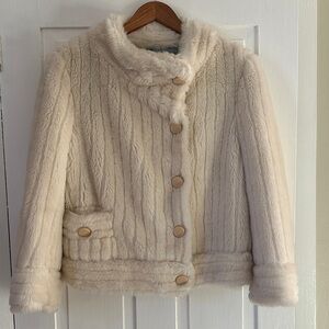 Marc Jacobs Cream Faux Fur Jacket